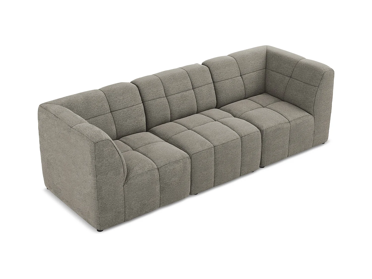 Driezits modulaire bank van grijs bouclé - ALOHA