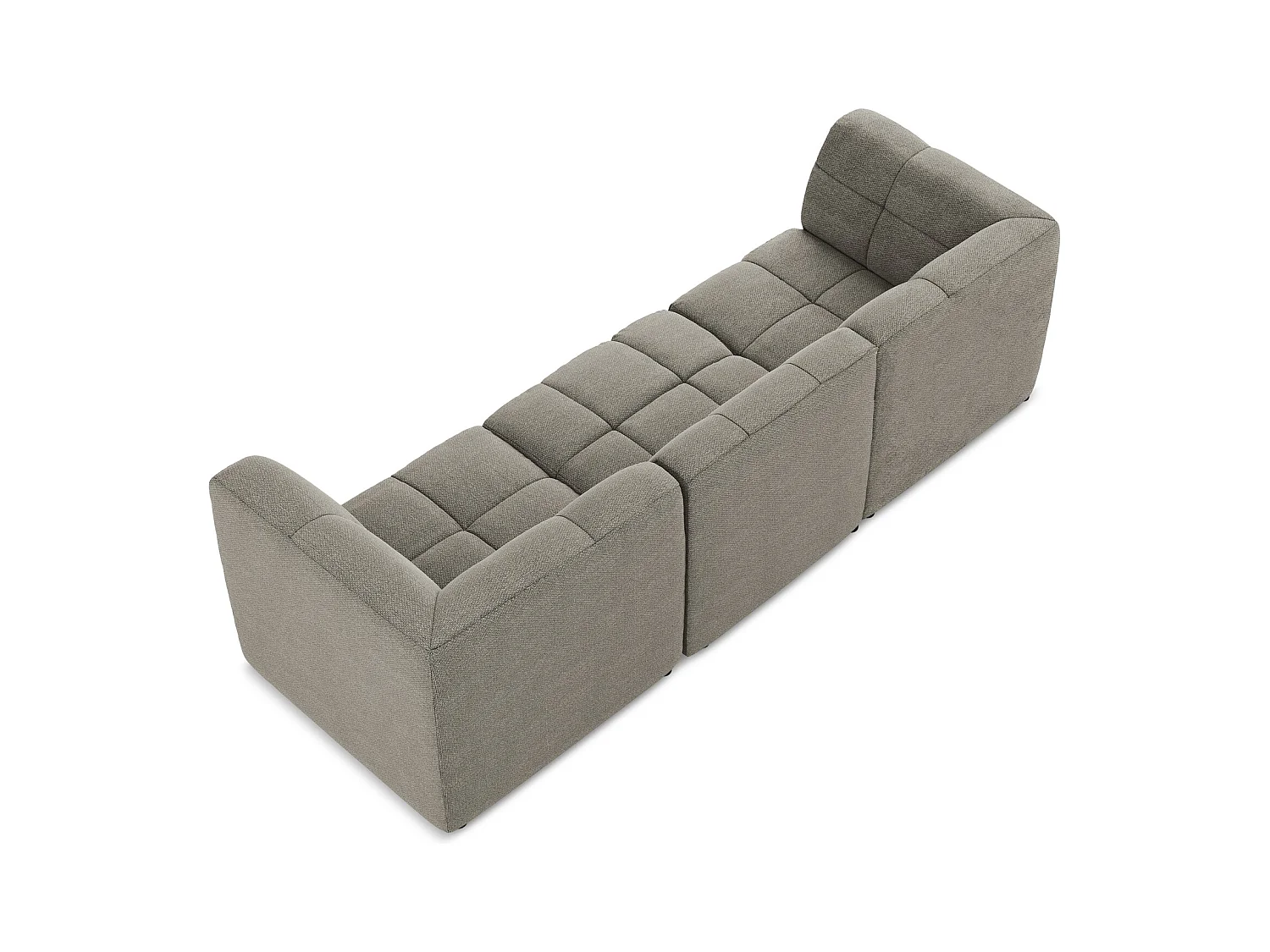 Driezits modulaire bank van grijs bouclé - ALOHA