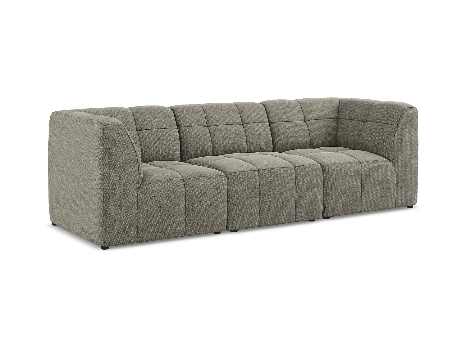 Modulares 3-Sitzer Sofa - - Bouclé - Grau - ALOHA