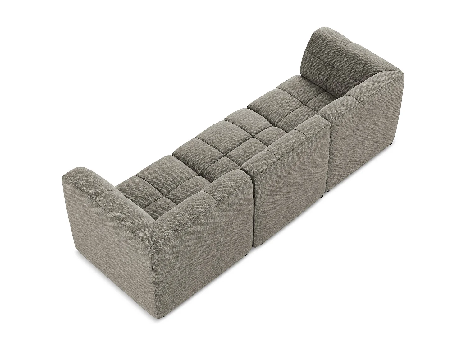 Canapé modulable 3 places en tissu bouclette - gris - ALOHA