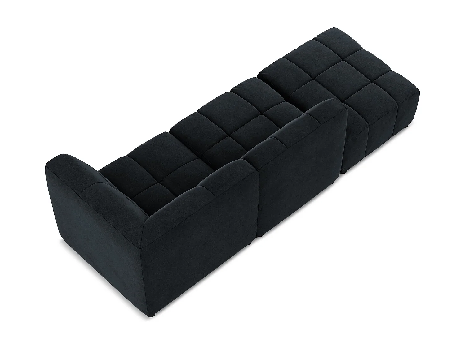 Canapé d'angle 3 places modulaire gauche en velours - bleu royal - ALOHA