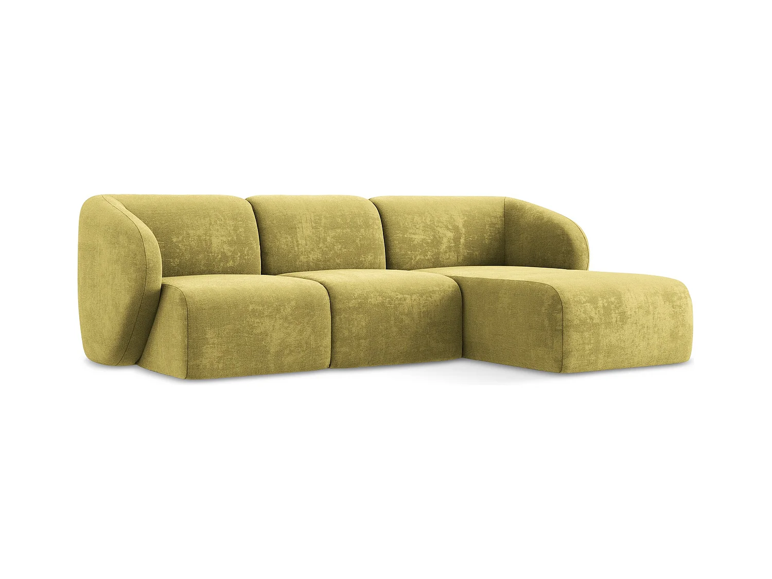 3-Sitzer Modulares Ecksofa - Ecke Rechts - Chenille - Limettengrün - LANI