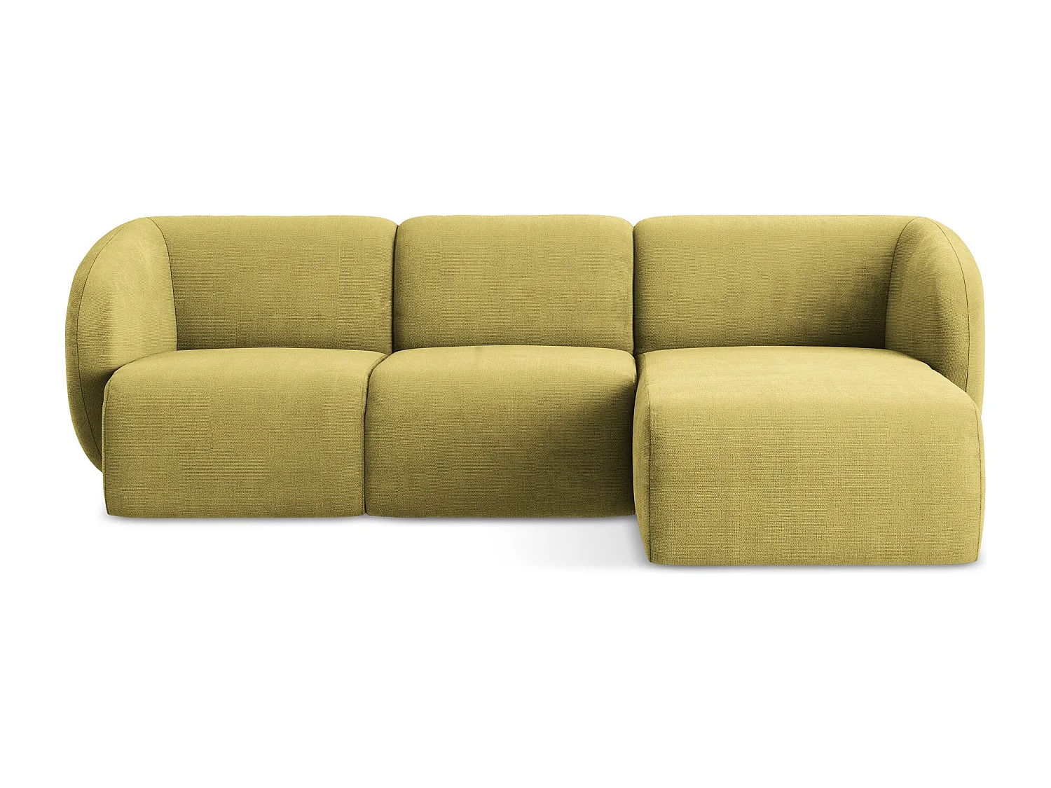 3-Sitzer Modulares Ecksofa - Ecke Rechts - Chenille - Limettengrün - LANI