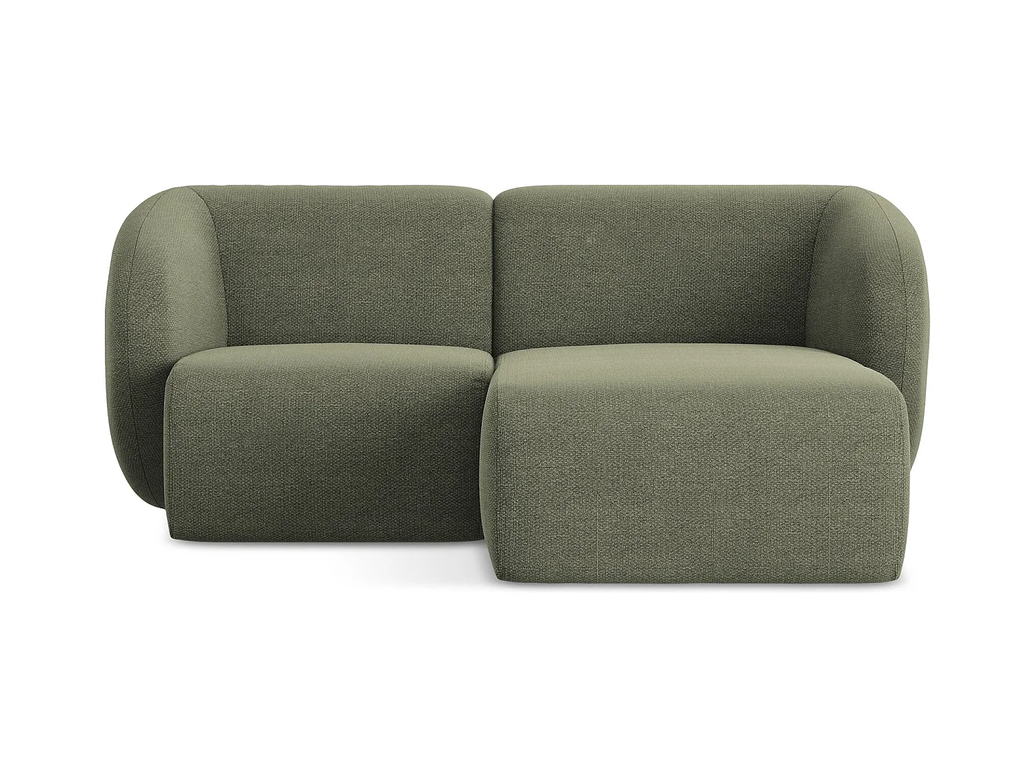 Modulaire hoekbank rechts van olijfgroen bouclé - LANI