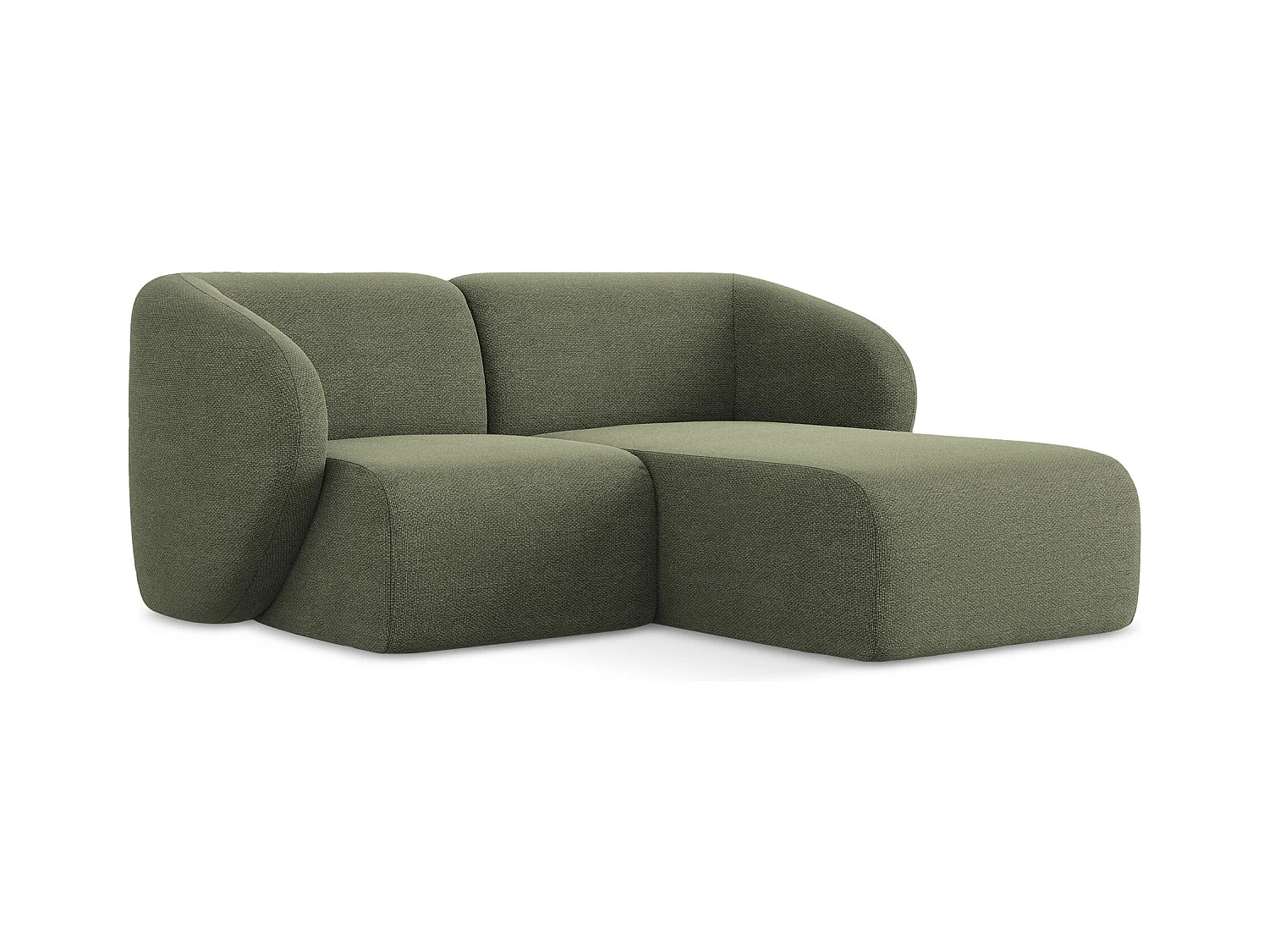 2,5-Sitzer Modulares Ecksofa - Ecke Rechts - Bouclé - Olive - LANI