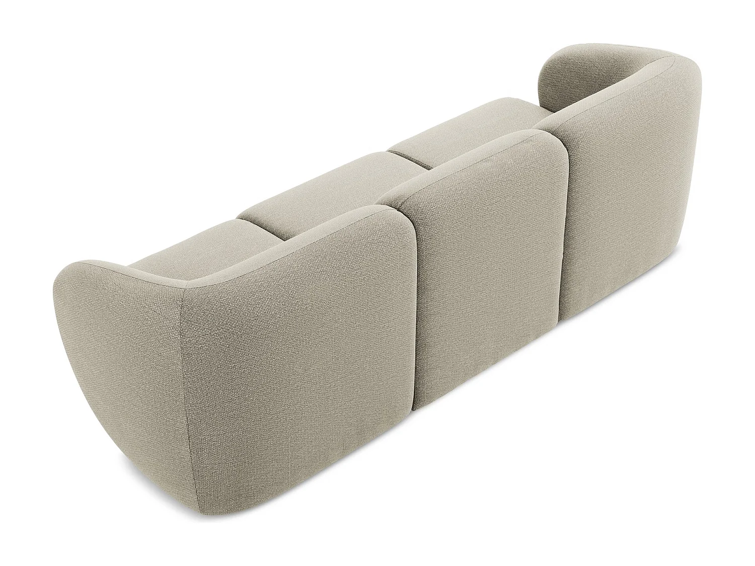 Canapé modulable 3 places en tissu bouclette - taupe - LANI