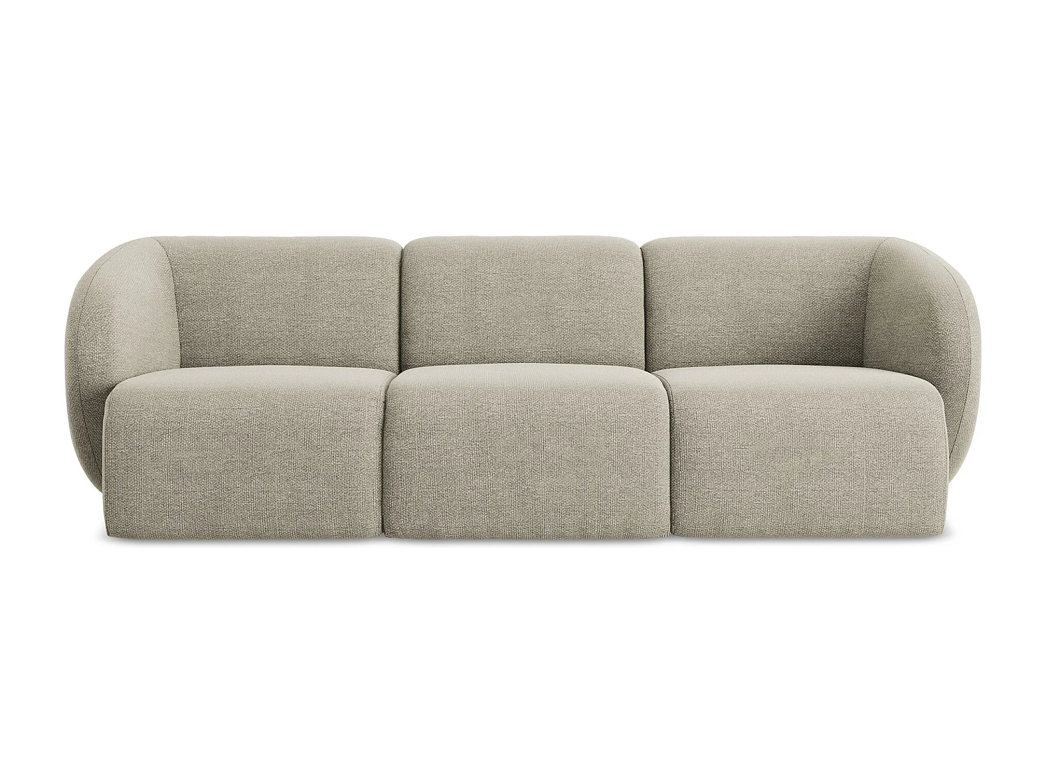 Canapé modulable 3 places en tissu bouclette - taupe - LANI