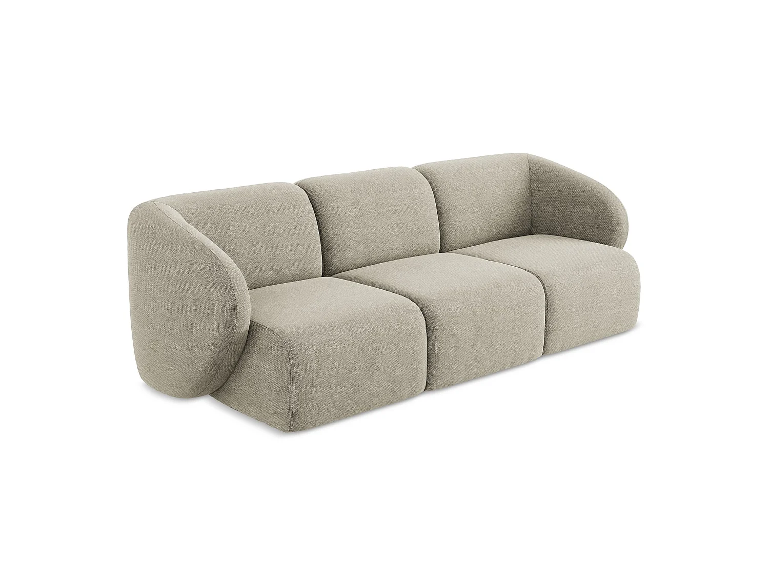 Modulares 3-Sitzer Sofa - - Bouclé - Taupe - CERVO