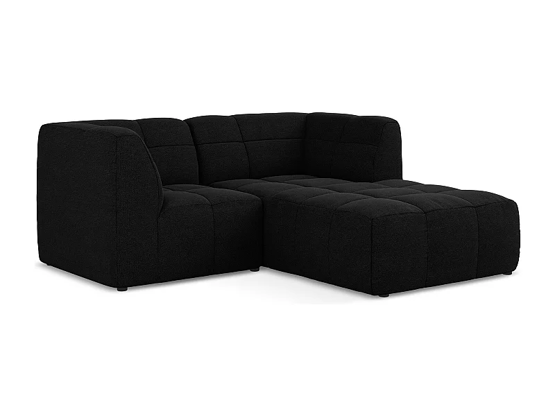 2,5-Sitzer Modulares Ecksofa - Ecke Rechts - Bouclé - Schwarz - ALOHA