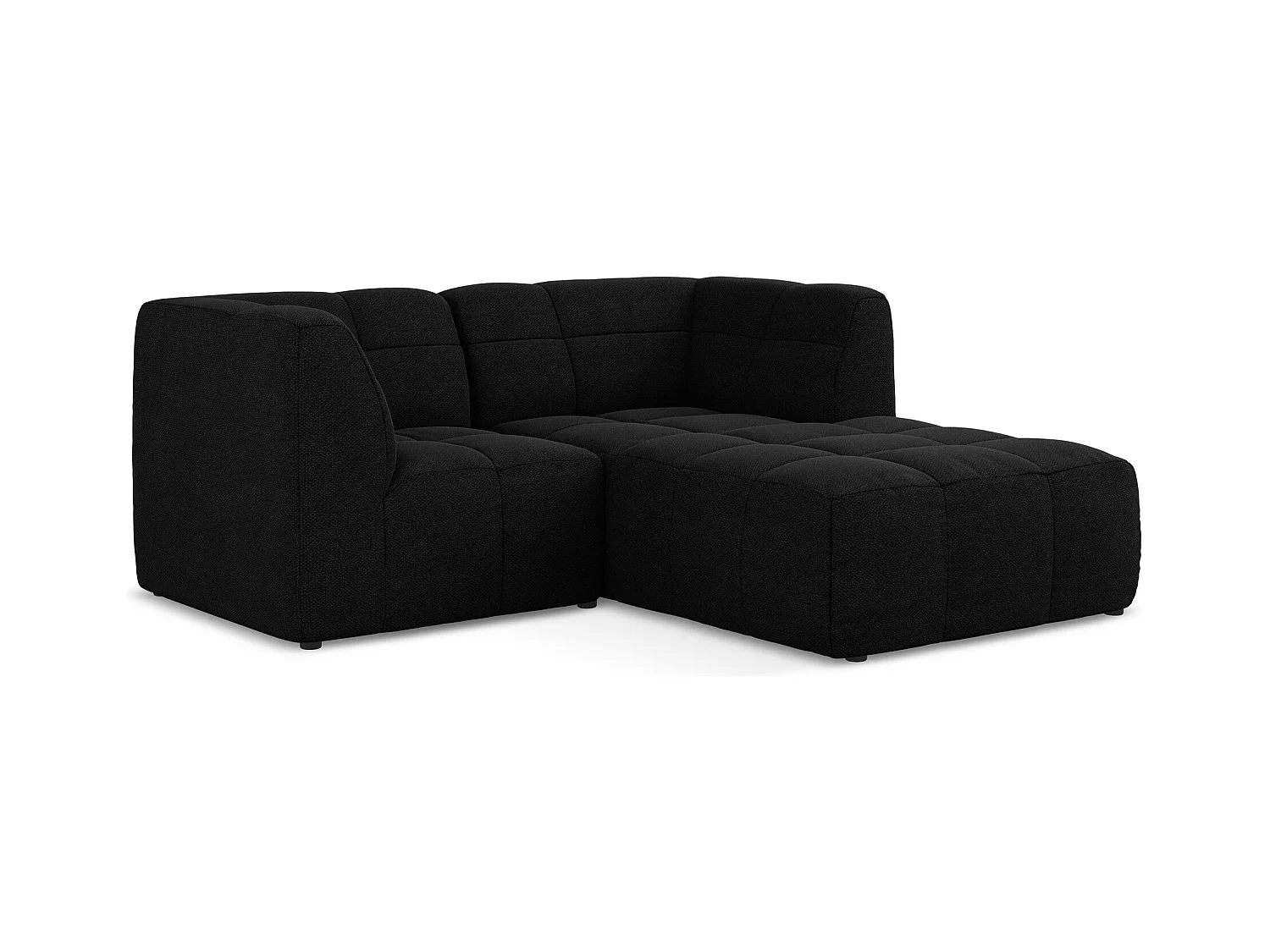2,5-Sitzer Modulares Ecksofa - Ecke Rechts - Bouclé - Schwarz - ALOHA