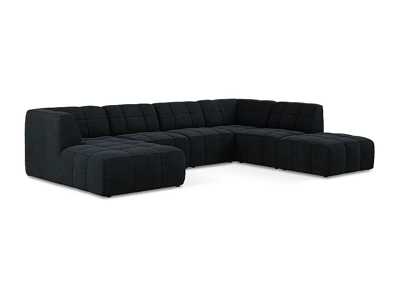 Panoramische hoekbank van koningsblauw velours - ALOHA