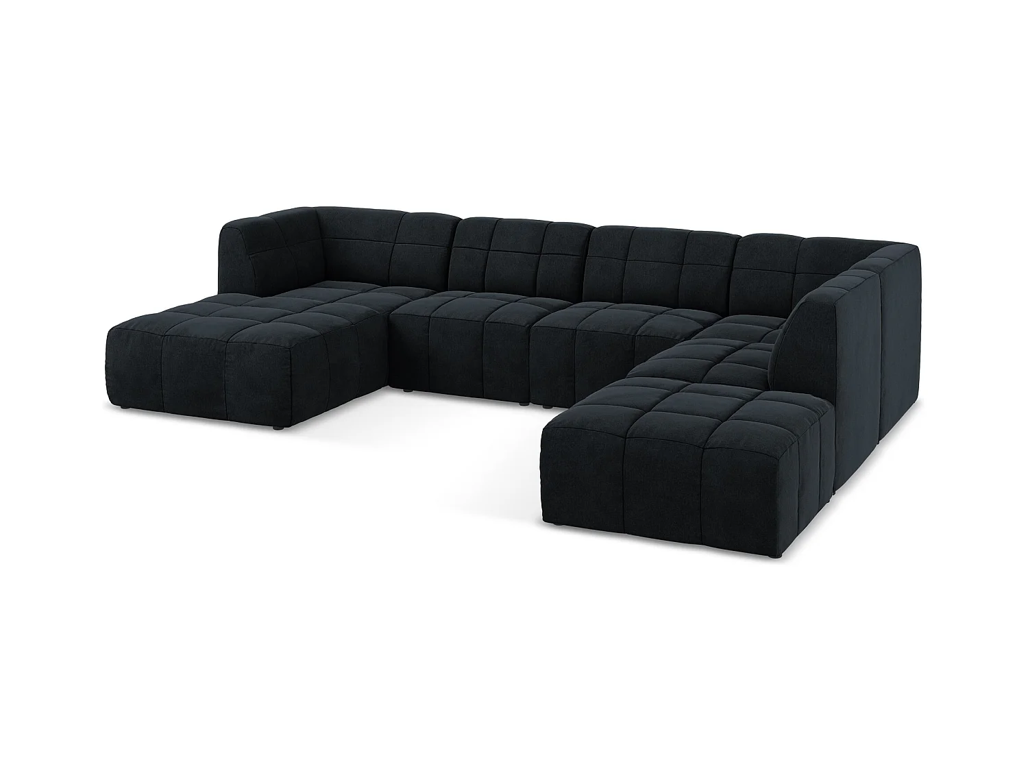 Panoramische hoekbank van koningsblauw velours - ALOHA