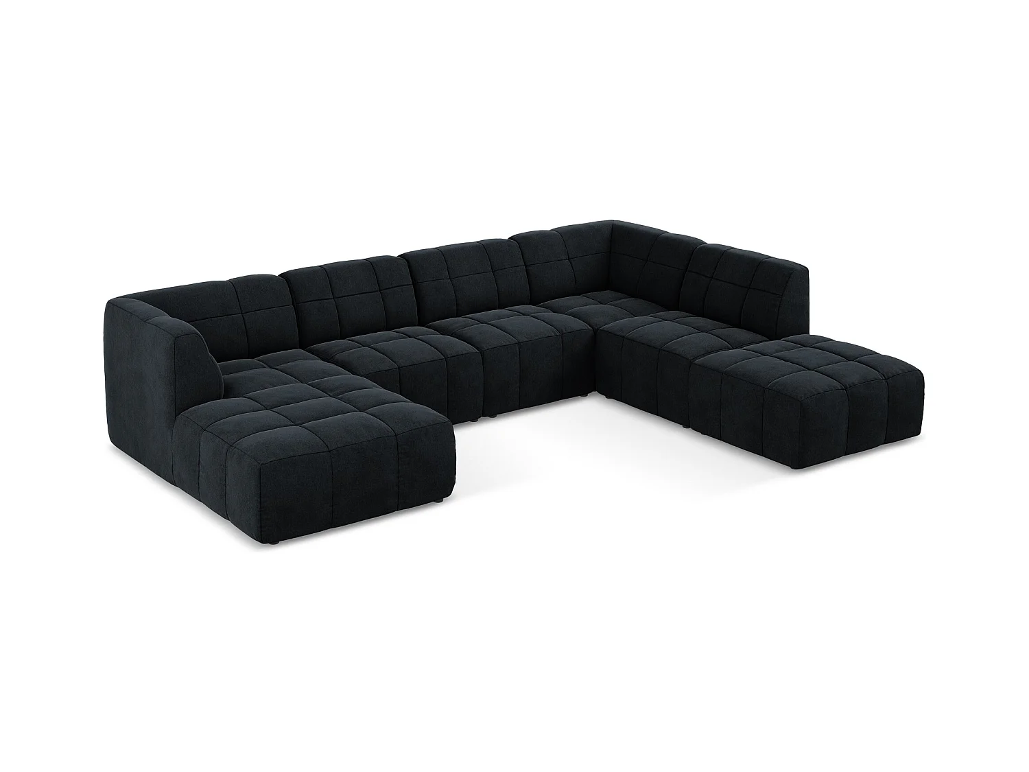 Panoramische hoekbank van koningsblauw velours - ALOHA
