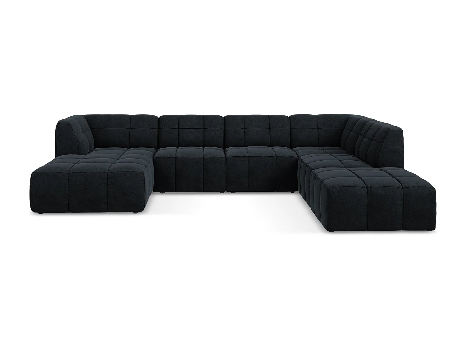 Canapé panoramique 5 places en velours - bleu royal - ALOHA