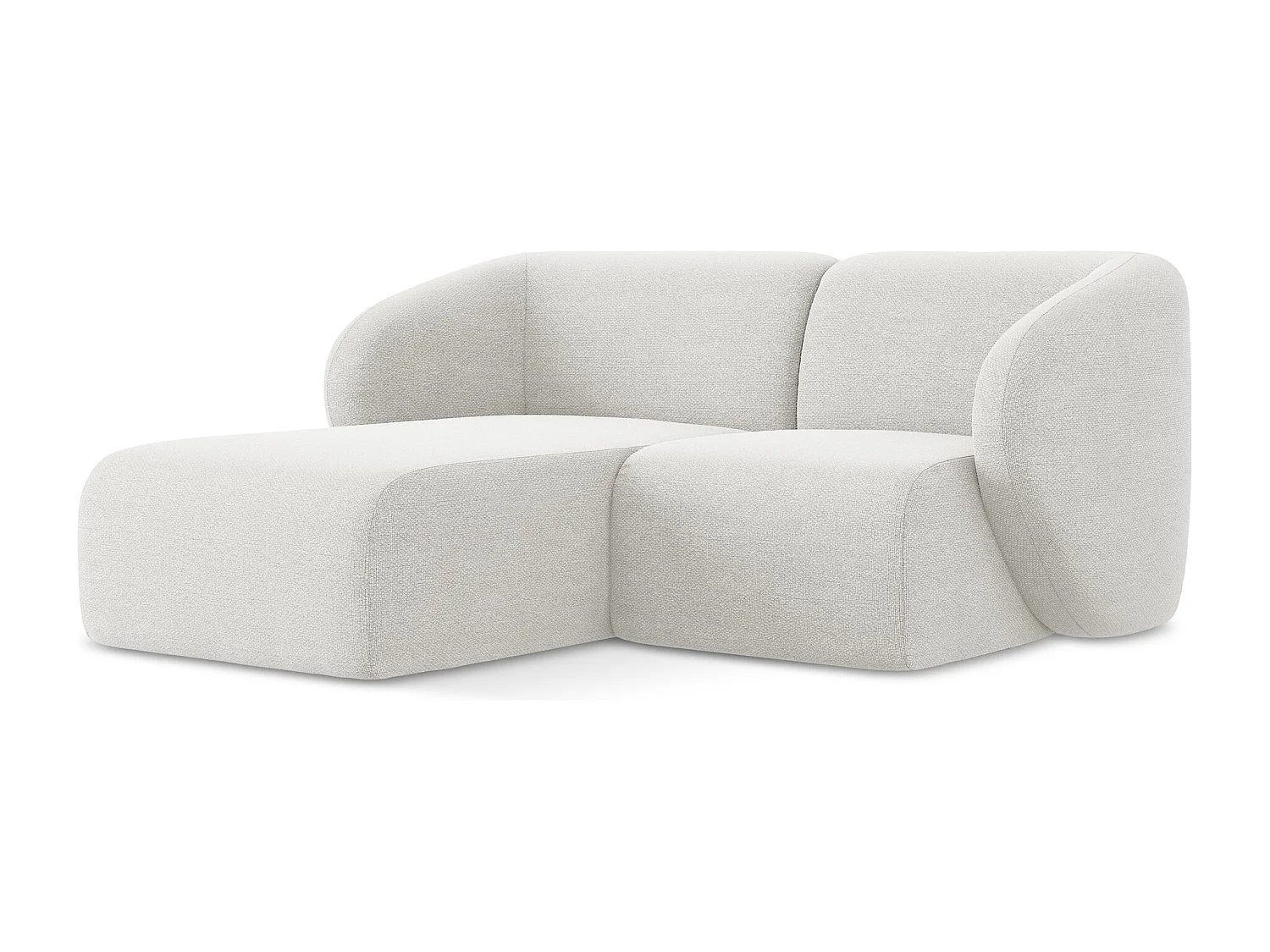 Modulaire hoekbank links van wit bouclé - LANI