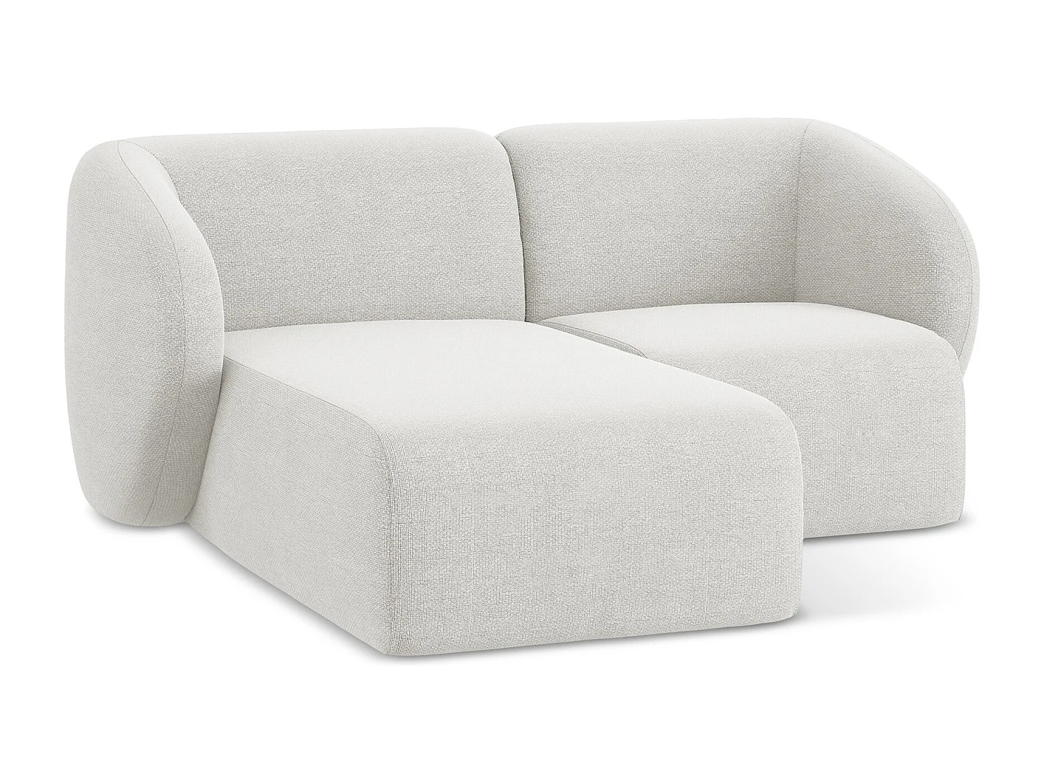 Modulaire hoekbank links van wit bouclé - LANI