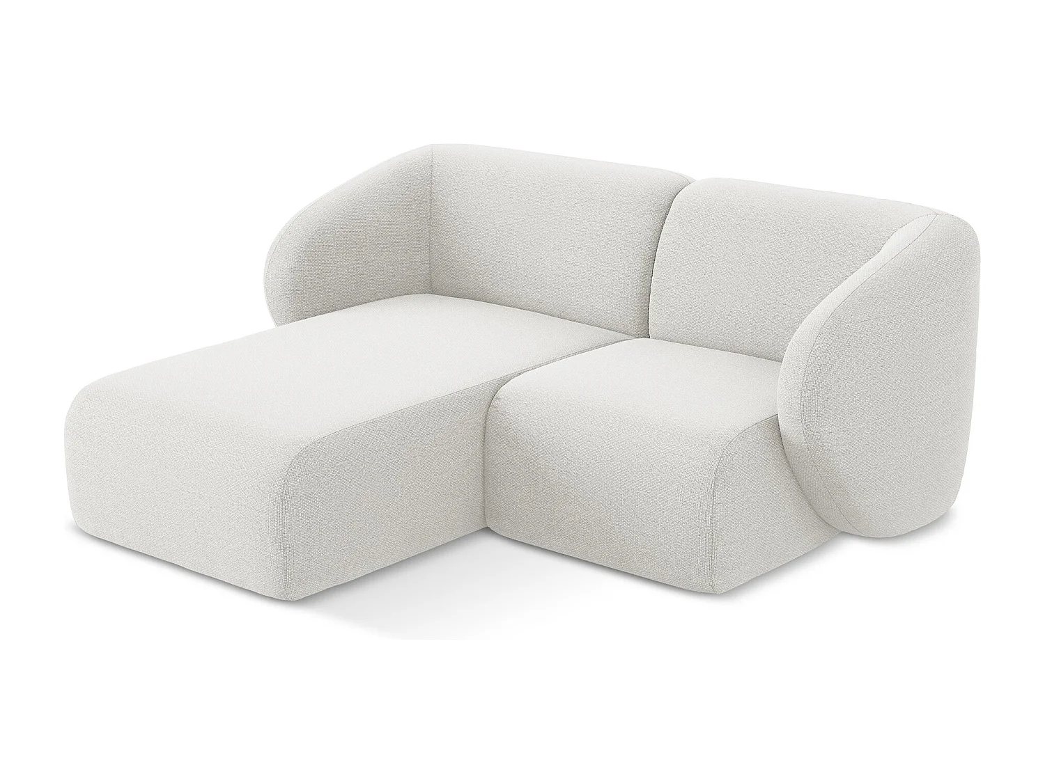 Modulaire hoekbank links van wit bouclé - LANI