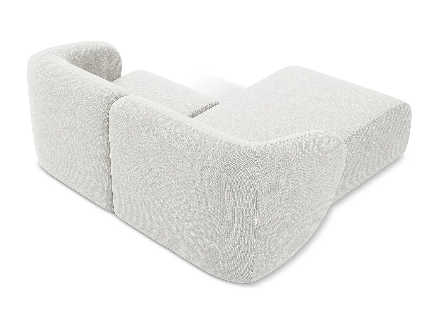 Modulaire hoekbank links van wit bouclé - LANI