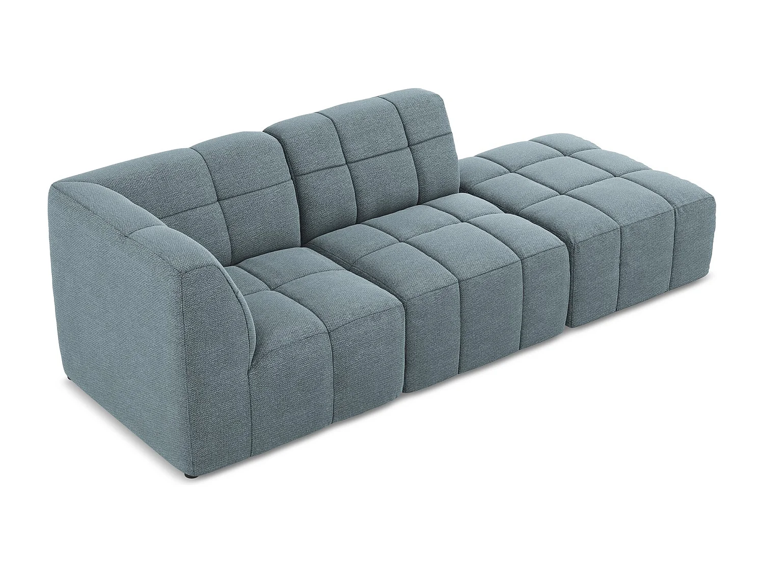 Modulaire hoekbank rechts van jeans bouclé - ALOHA