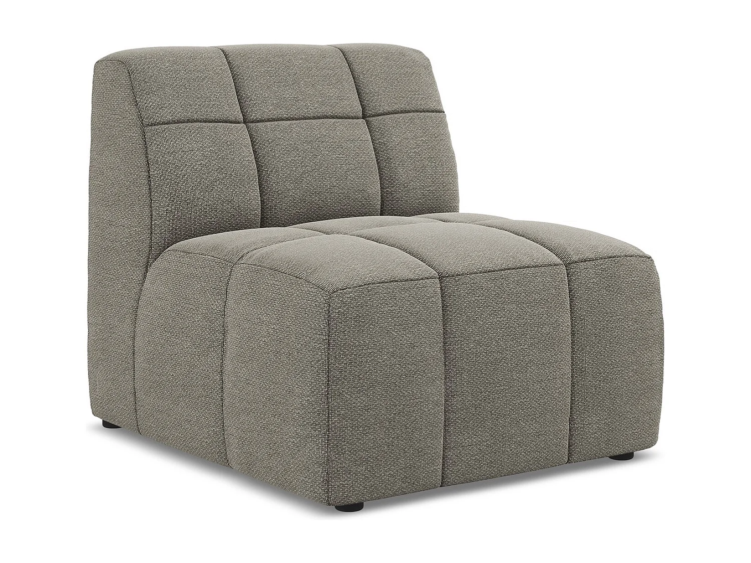 Fauteuil pour canapé modulable en tissu bouclette - gris - ALOHA