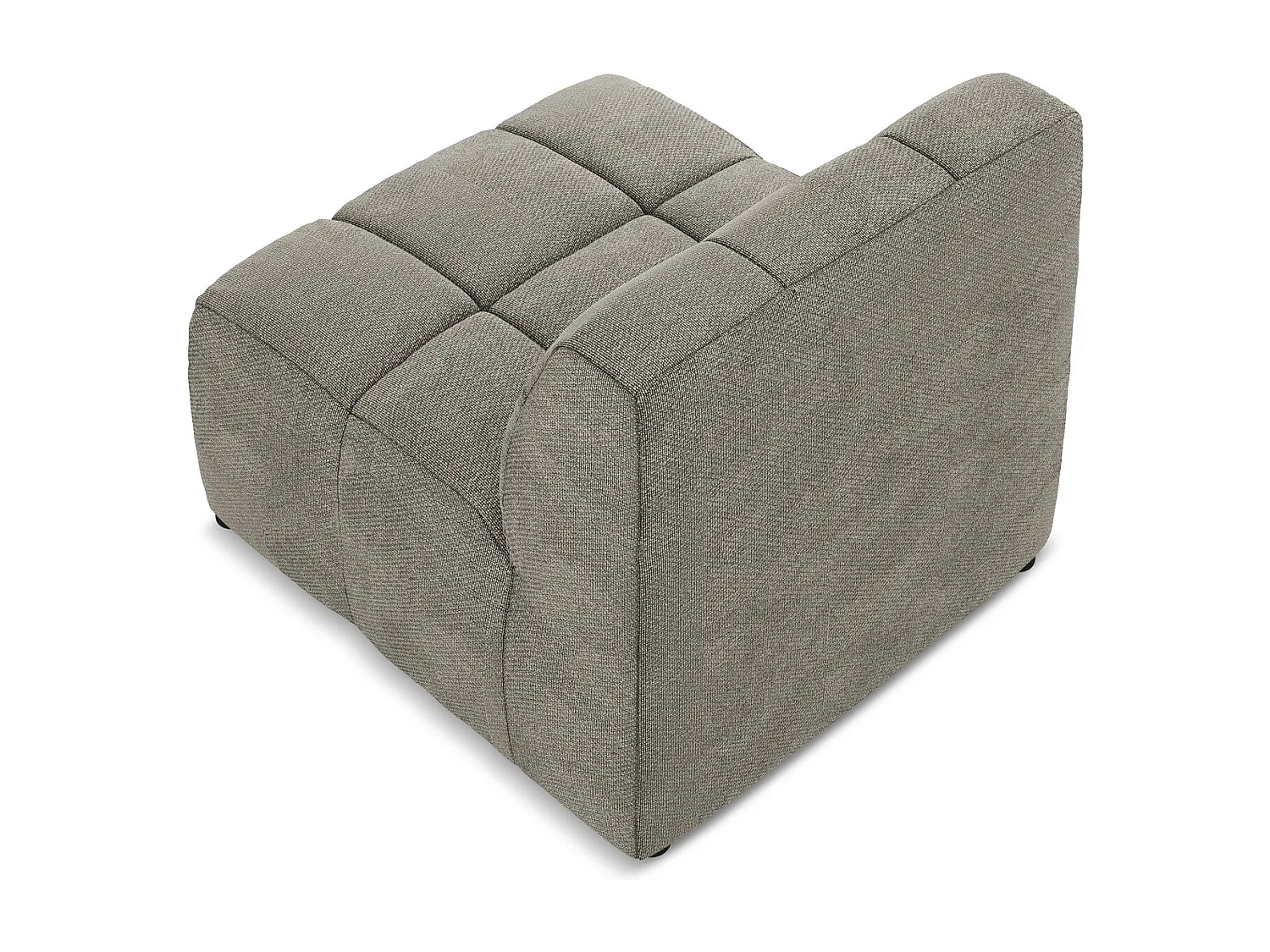 Fauteuil pour canapé modulable en tissu bouclette - gris - ALOHA