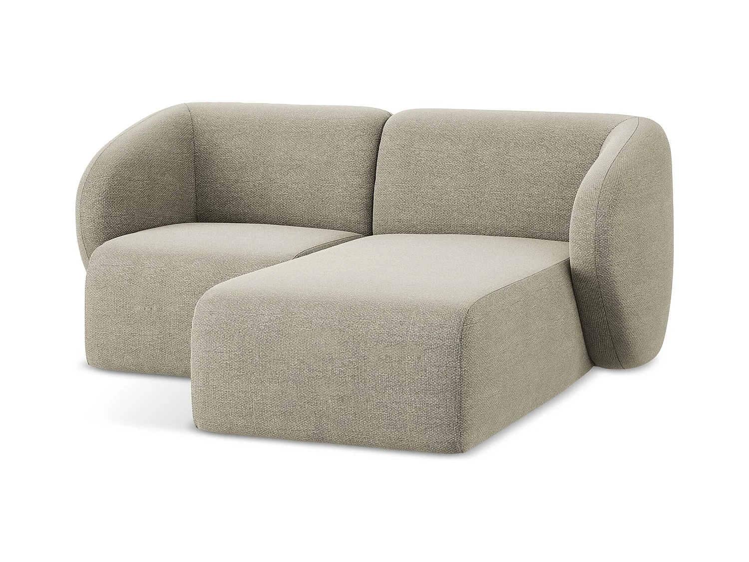 2,5-Sitzer Modulares Ecksofa - Ecke Rechts - Bouclé - Taupe - LANI