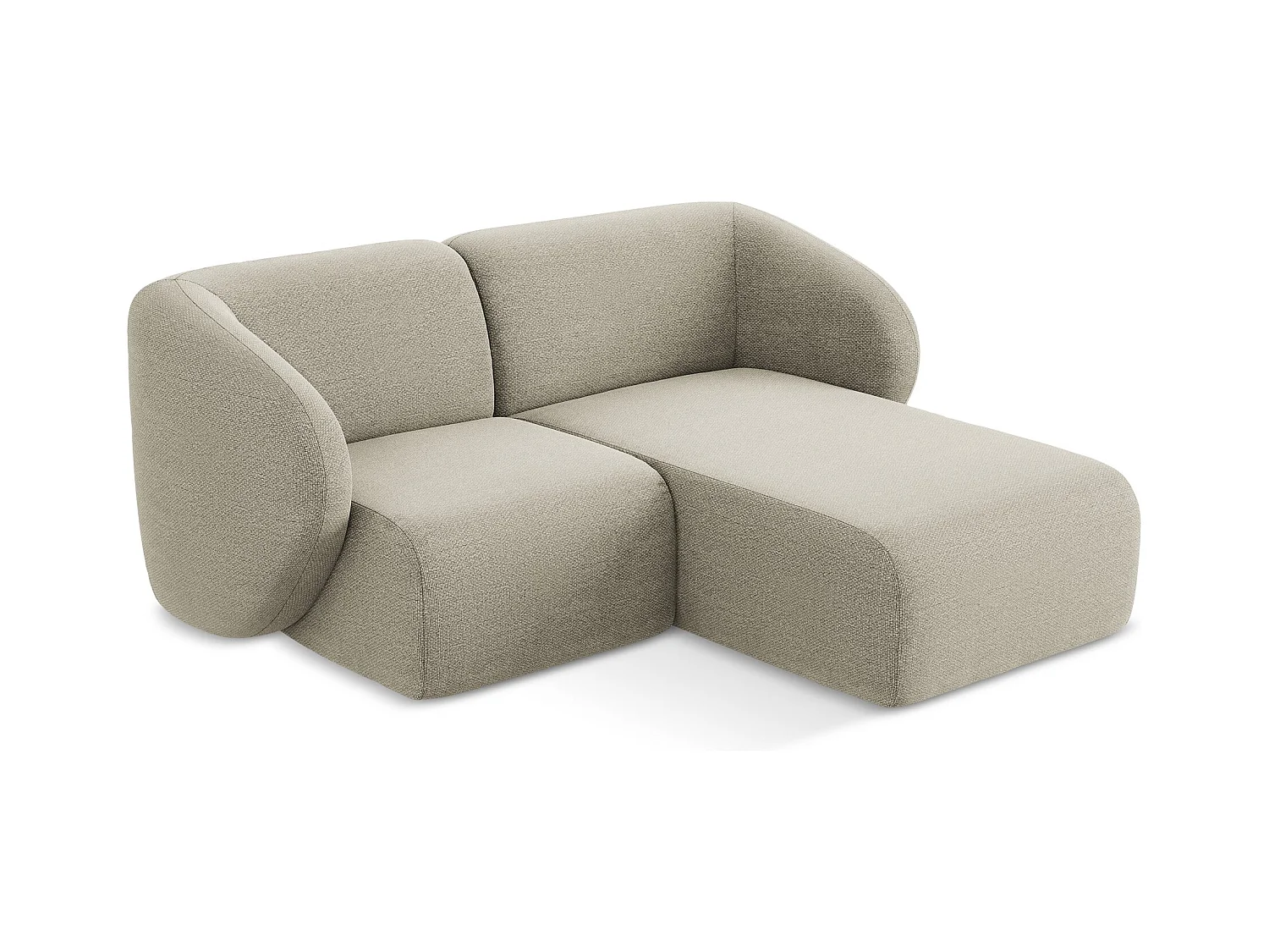 2,5-Sitzer Modulares Ecksofa - Ecke Rechts - Bouclé - Taupe - LANI
