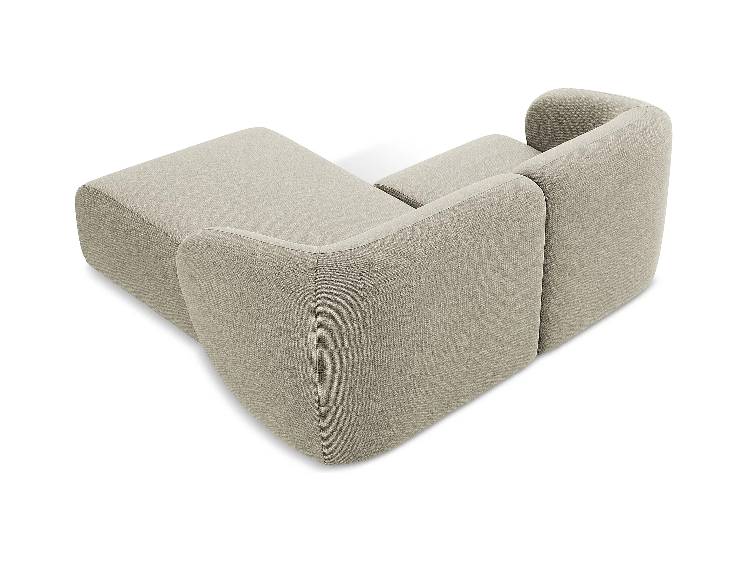 2,5-Sitzer Modulares Ecksofa - Ecke Rechts - Bouclé - Taupe - LANI