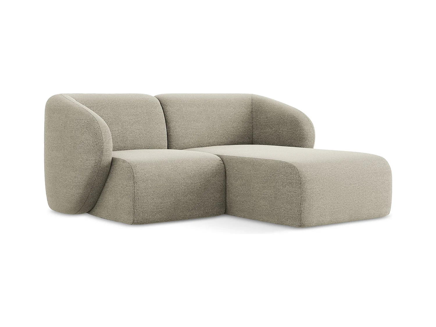 2,5-Sitzer Modulares Ecksofa - Ecke Rechts - Bouclé - Taupe - LANI
