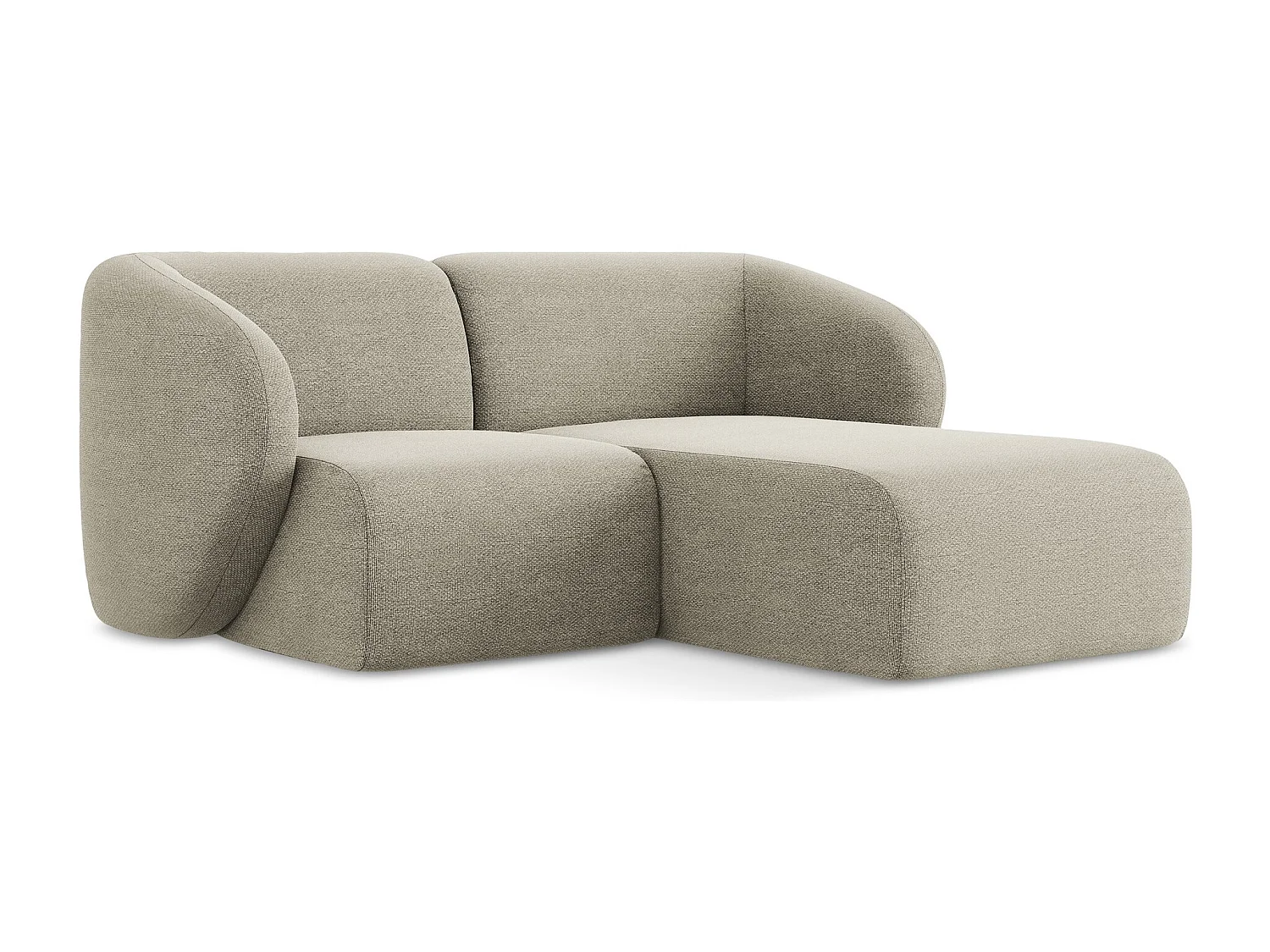 Modulaire hoekbank rechts van taupe bouclé - LANI