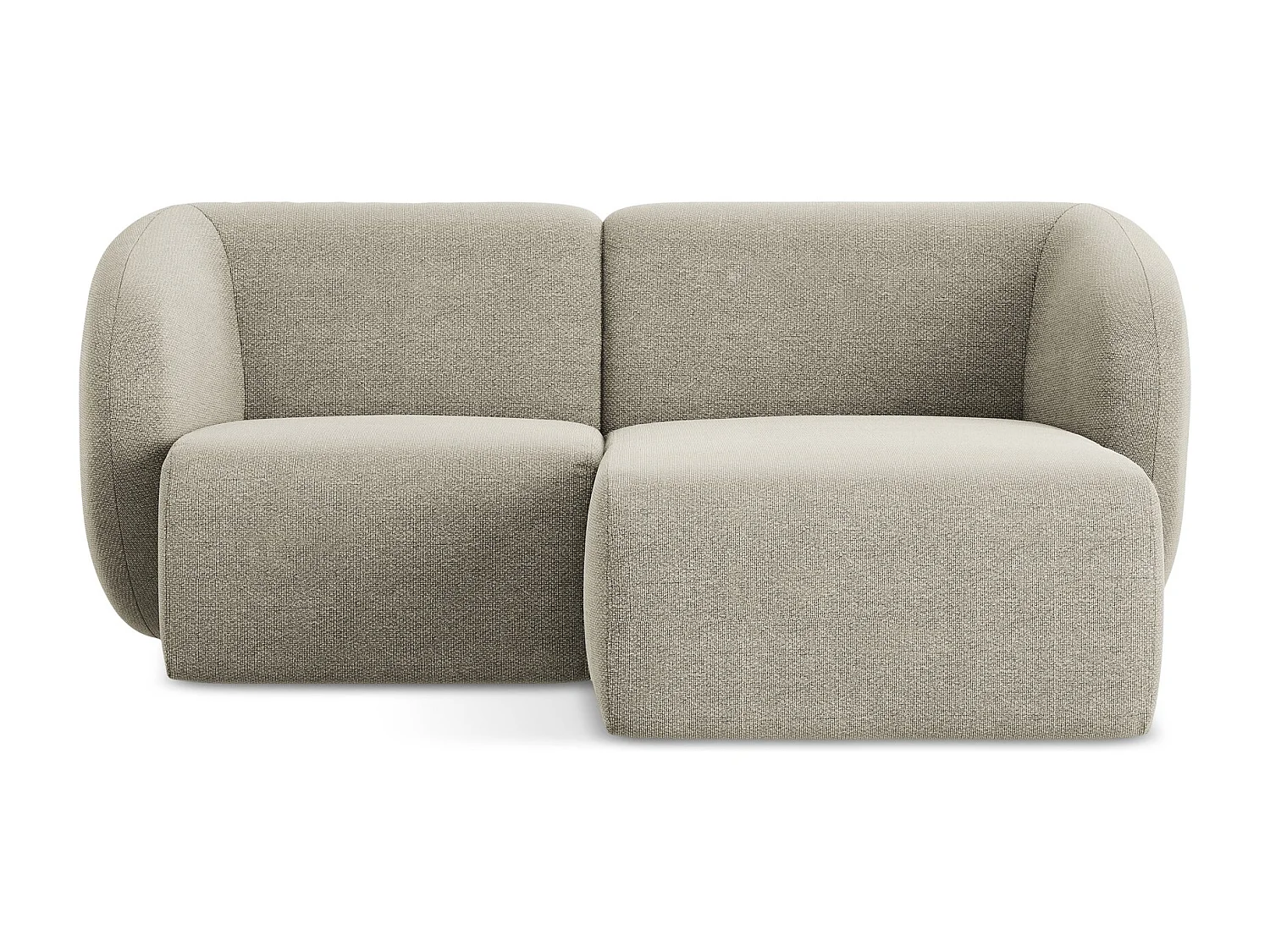 Modulaire hoekbank rechts van taupe bouclé - LANI