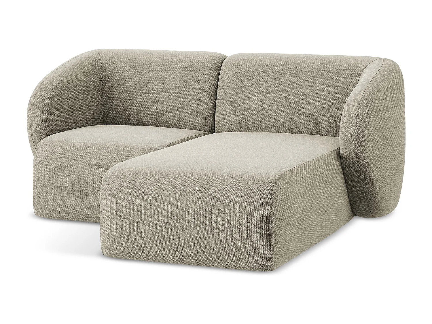 Modulaire hoekbank rechts van taupe bouclé - LANI