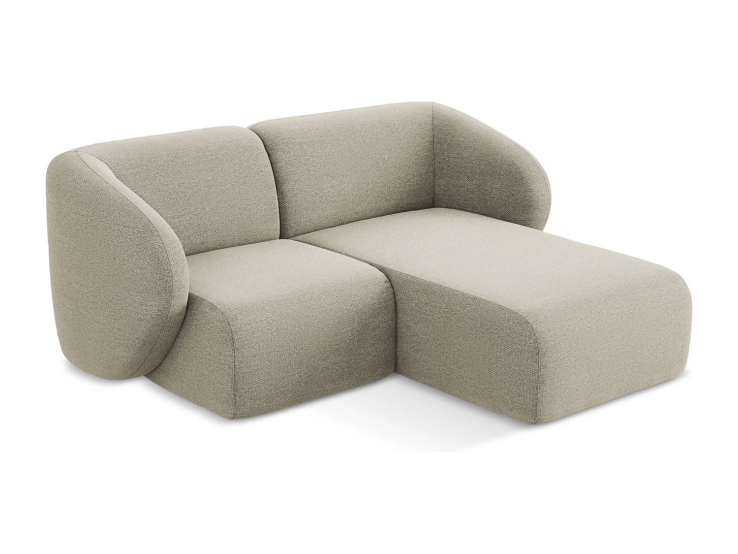 Modulaire hoekbank rechts van taupe bouclé - LANI