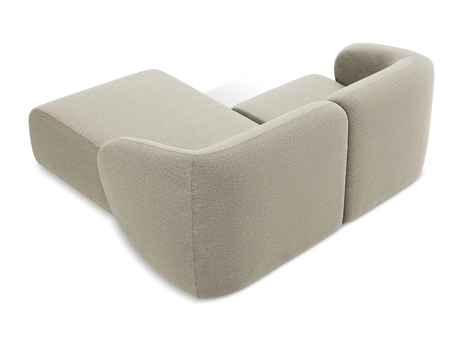 Modulaire hoekbank rechts van taupe bouclé - LANI