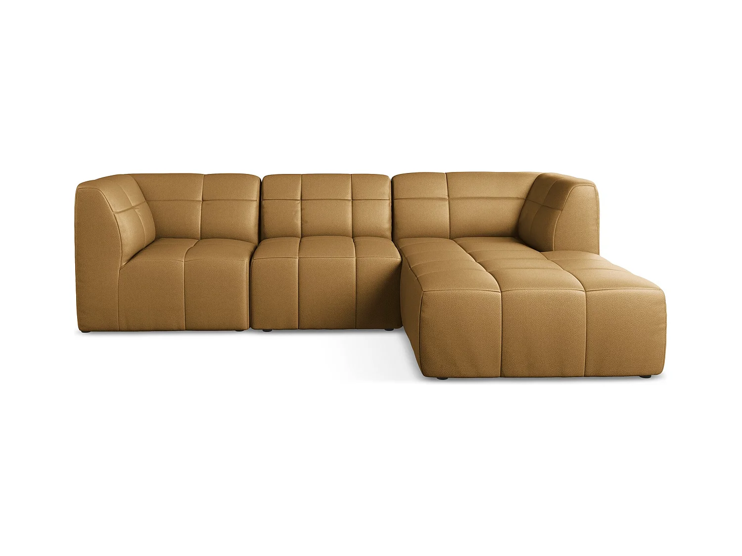 Modulaire hoekbank rechts van karmel kunstleer - ALOHA