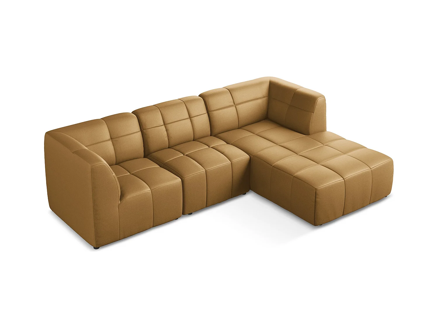 Modulaire hoekbank rechts van karmel kunstleer - ALOHA