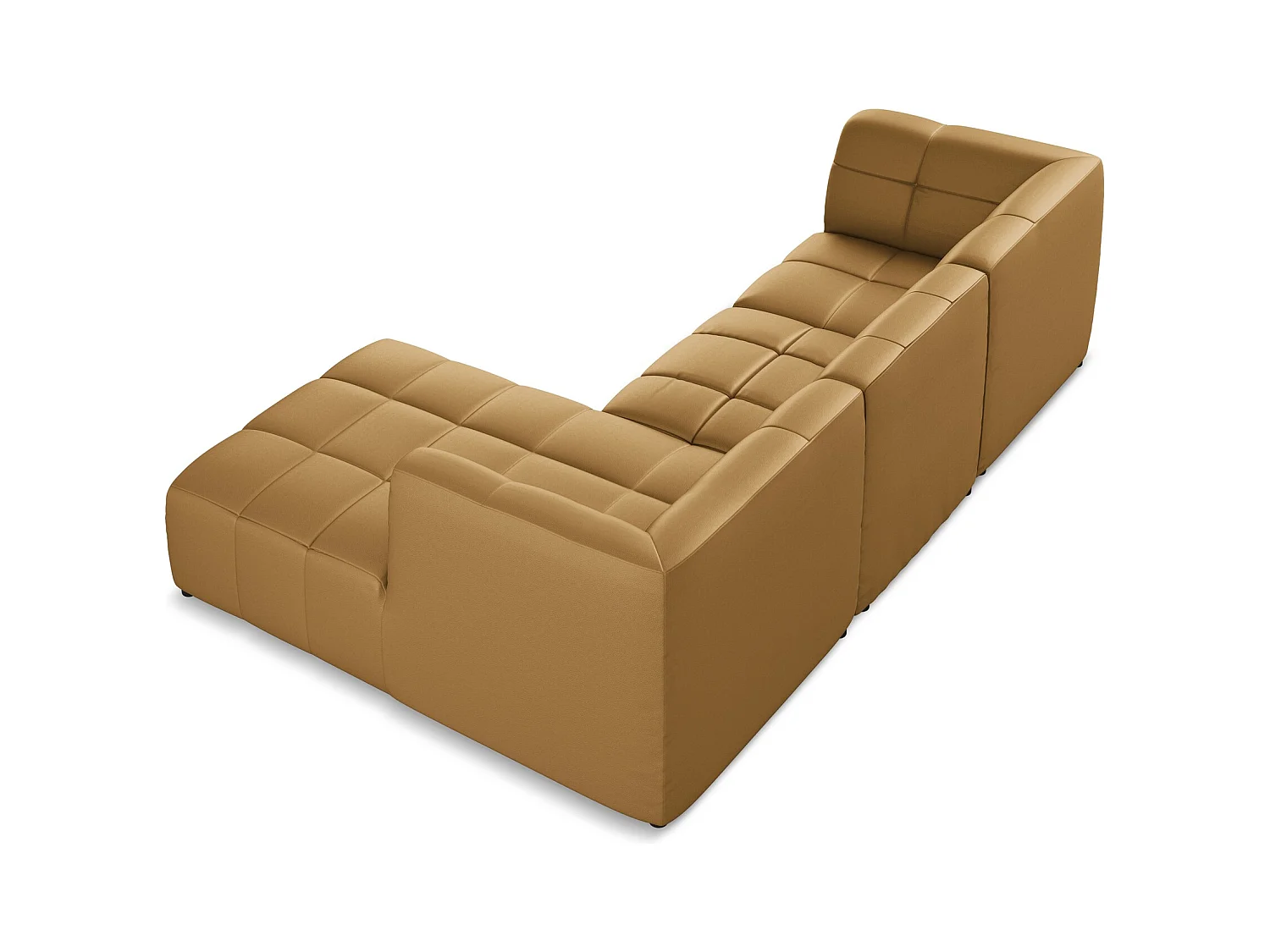 Modulaire hoekbank rechts van karmel kunstleer - ALOHA