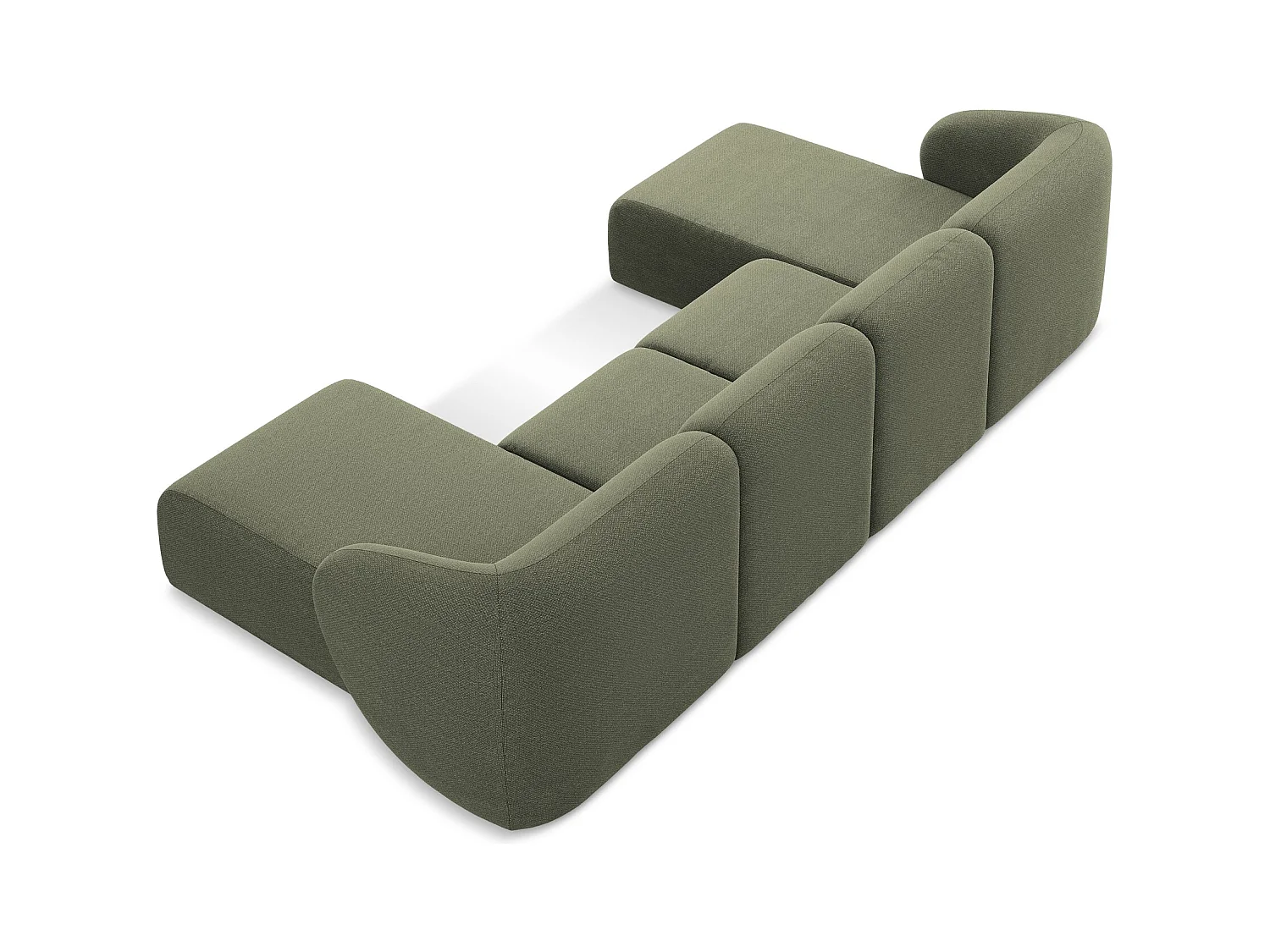 Große Wohnlandschaft - - Bouclé - Olive - LANI