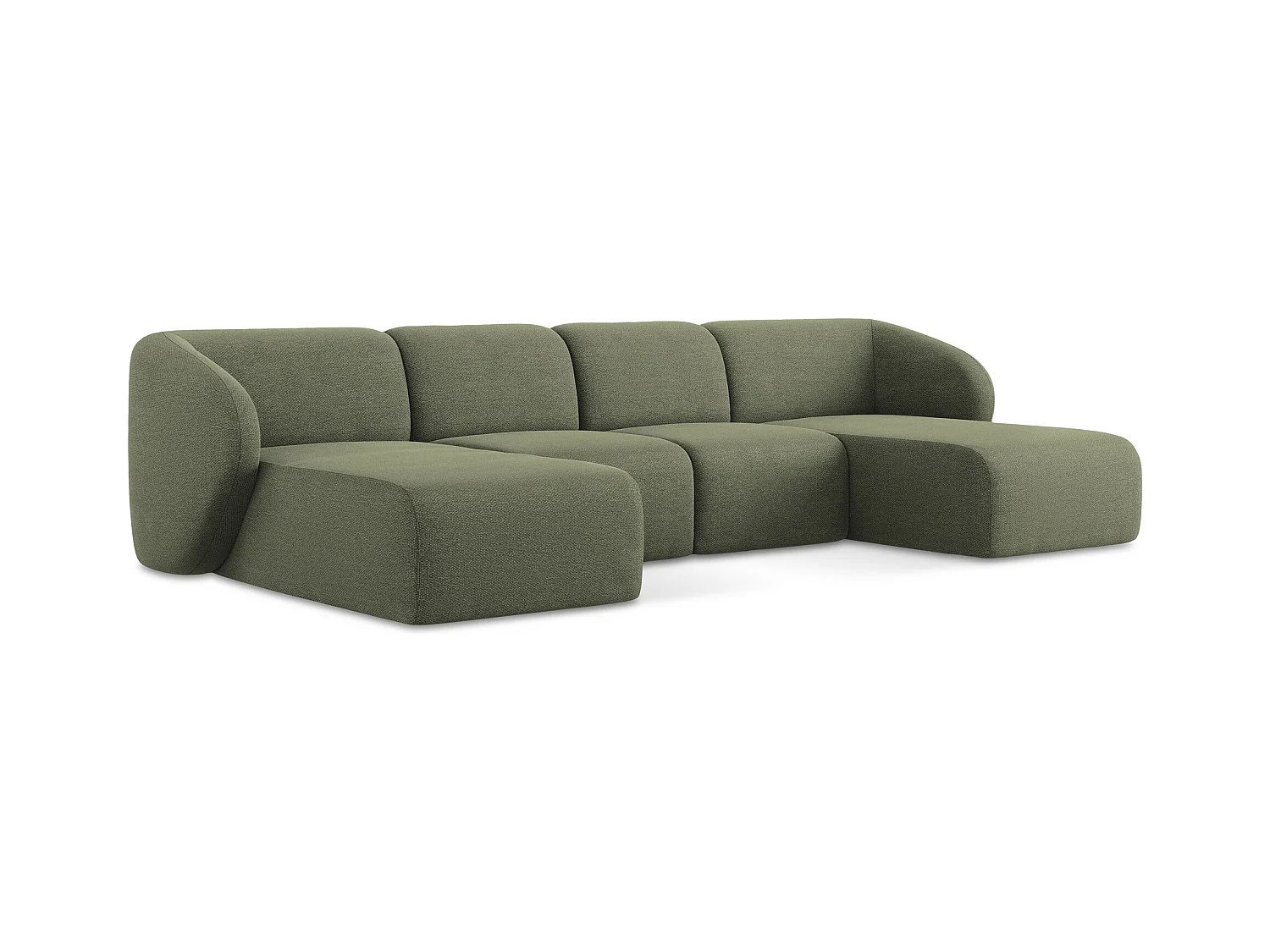 Große Wohnlandschaft - - Bouclé - Olive - LANI