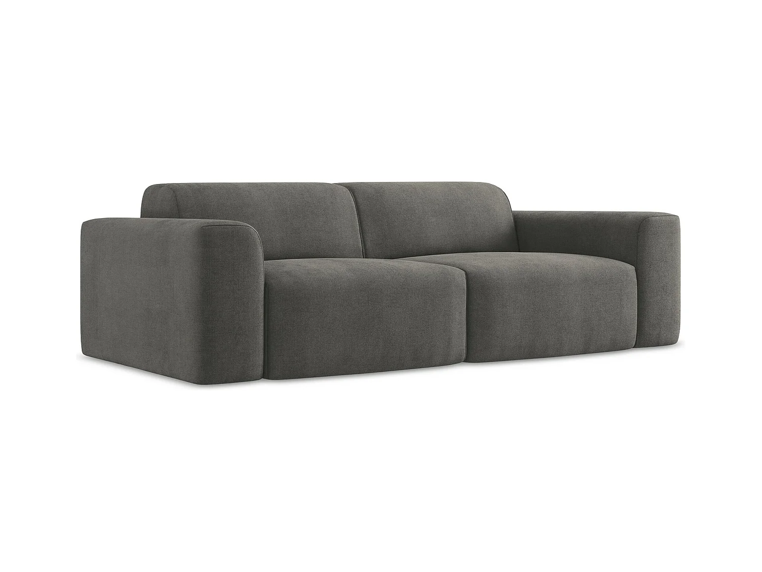 Modulares 3-Sitzer Sofa - - Strukturstoff - Dunkelgrau - KELI