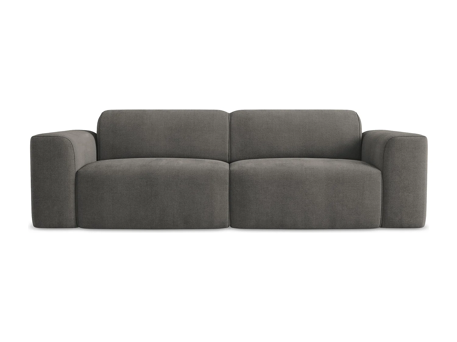 Sofá modular 3 plazas de tela texturizada gris oscuro - KELI