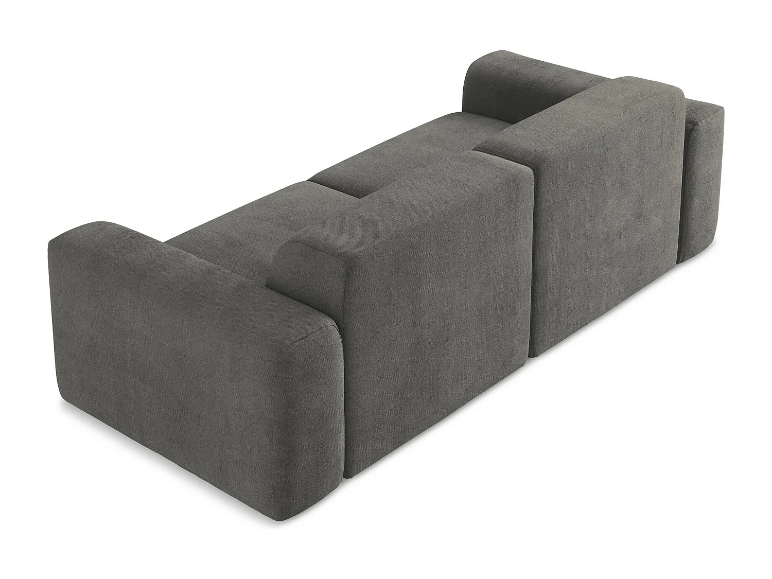 Sofá modular 3 plazas de tela texturizada gris oscuro - KELI