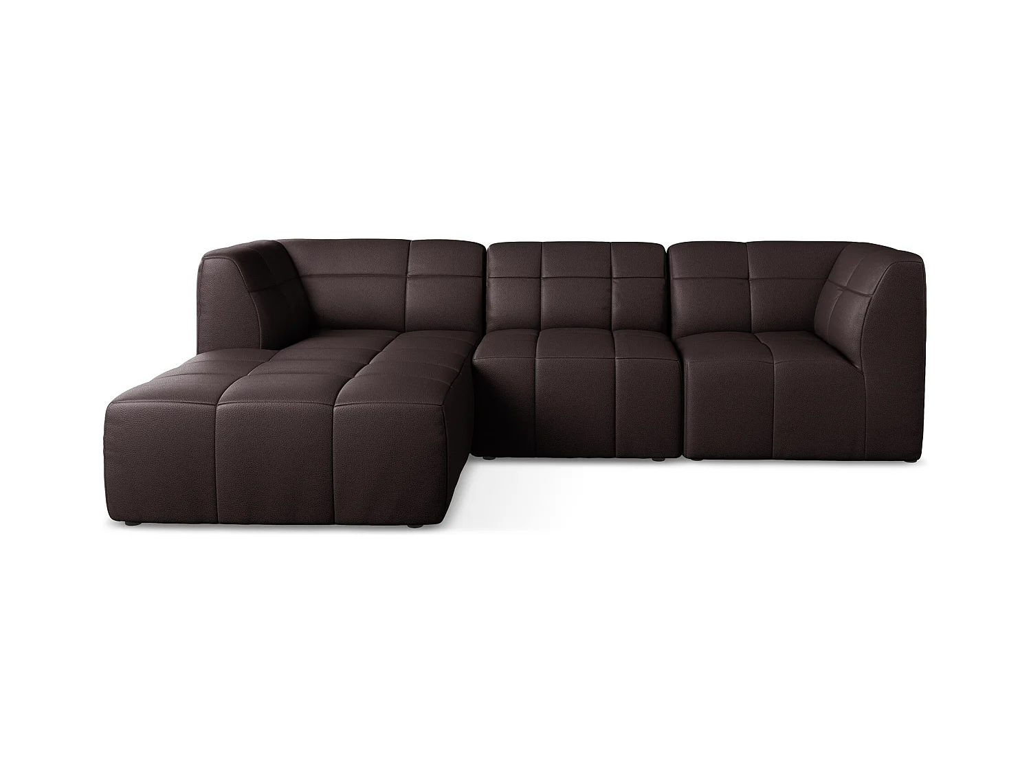3-Sitzer Modulares Ecksofa - Ecke Links - Kunstleder - Pflaume - ALOHA