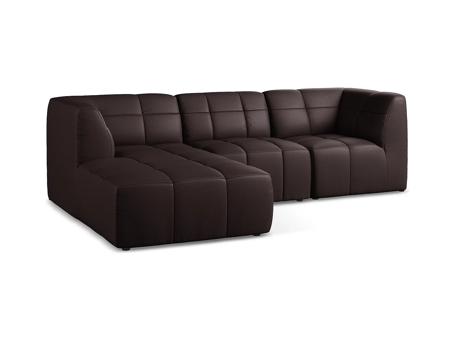 3-Sitzer Modulares Ecksofa - Ecke Links - Kunstleder - Pflaume - ALOHA