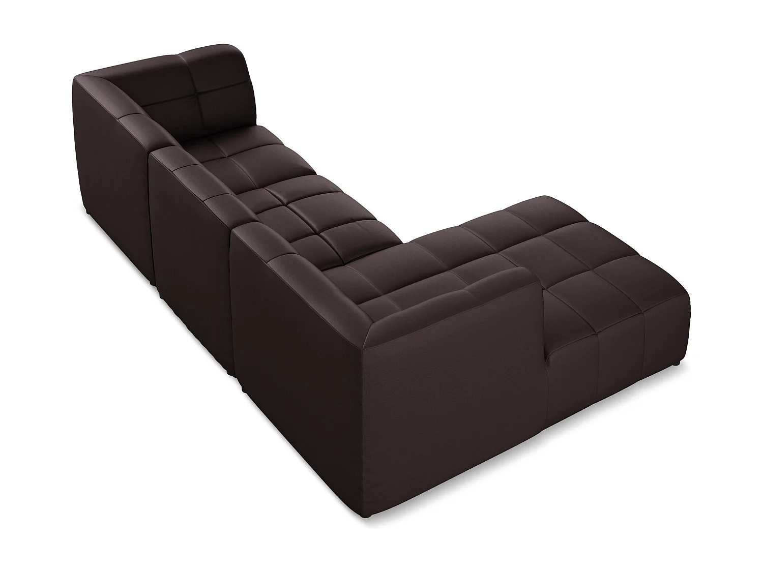 3-Sitzer Modulares Ecksofa - Ecke Links - Kunstleder - Pflaume - ALOHA