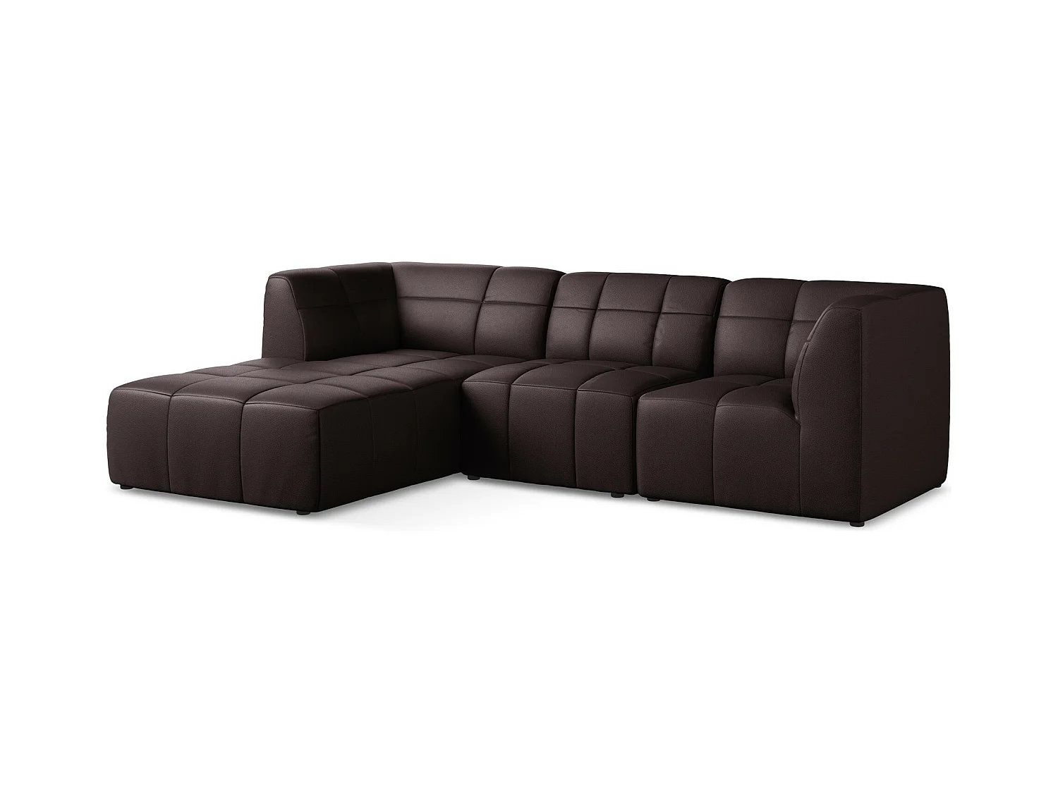 3-Sitzer Modulares Ecksofa - Ecke Links - Kunstleder - Pflaume - ALOHA