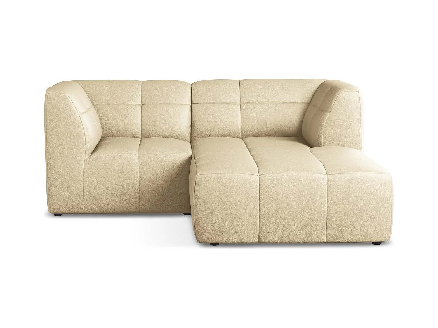 Modulaire hoekbank rechts van beige kunstleer - ALOHA