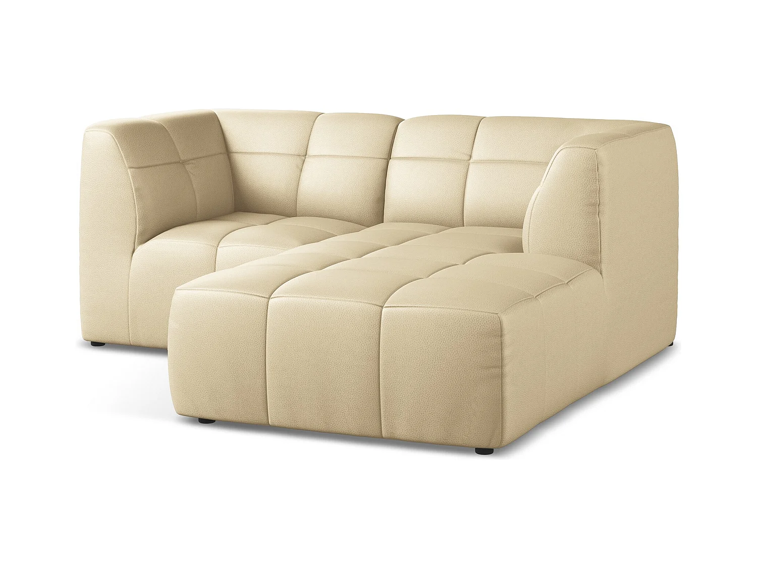 Modulaire hoekbank rechts van beige kunstleer - ALOHA