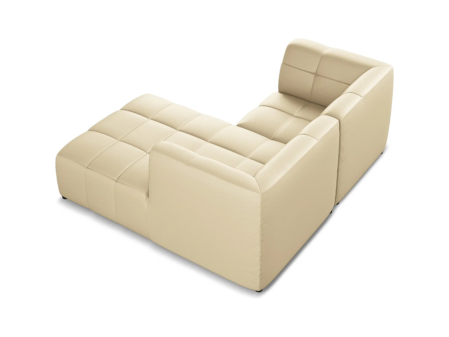 Modulaire hoekbank rechts van beige kunstleer - ALOHA