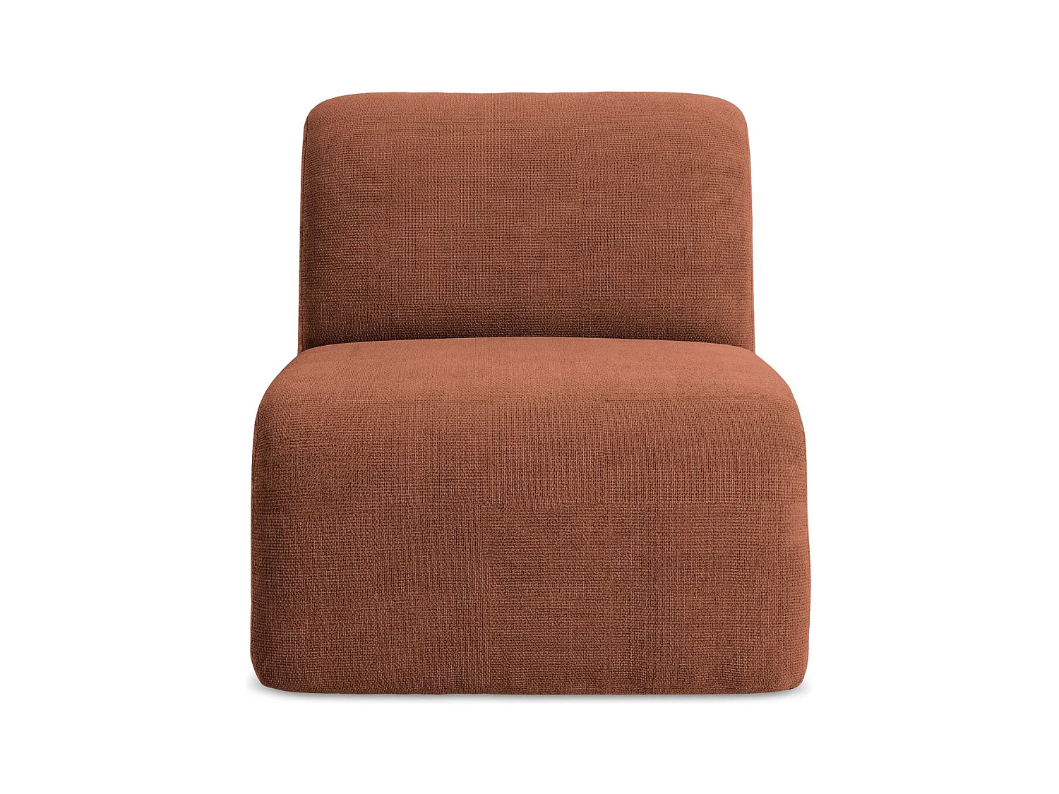 Bankmodule midden van terracotta chenille stof - LANI